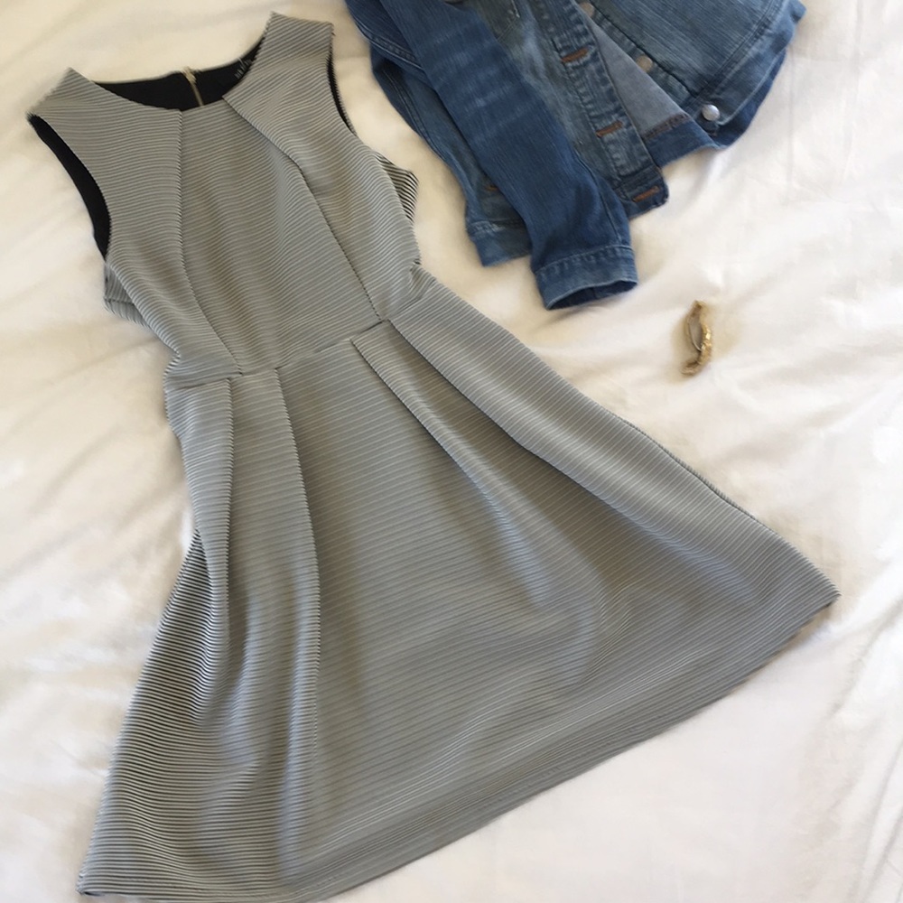 Ark & Co Fit + Flare dress, Black/White Stripe